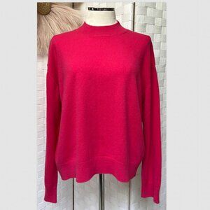 LAST BRAND 100% Cashmere Pullover Mock Neck Pink Sweater Size XL